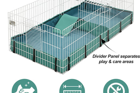 Guinea Habitat plus Guinea Pig Cage by Midwest W/ Top Panel, 47L X 24W X 14H Inches