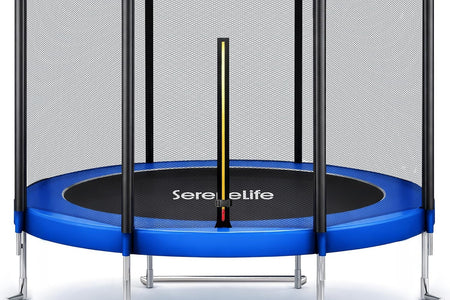 ASTM Approved Trampoline with Net Enclosure – Stable, Strong Kids and Adult Trampoline with Net – Outdoor Trampoline for Kids, Teens and Adults – Reinforced Kids, Blue,