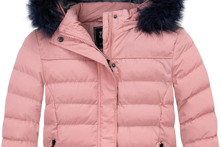 Girls' Puffer Jacket Soft Fleece Lined Warm Hooded Winter Coat