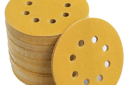 5-Inch 8-Hole Hook and Loop Sanding Discs 150-Grit Random Orbit Sandpaper, 100-Pack