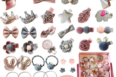 Baby Girl'S Hair Clips Cute Hair Bows Baby Elastic Hair Ties Hair Accessories Ponytail Holder Hairpins Set for Baby Girls Teens Toddlers, Assorted Styles, 36 Pieces Pack (Pink)