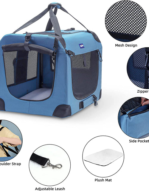 Load image into Gallery viewer, Portable Collapsible Dog Crate, Travel Dog Crate 24X17X17 with Soft Warm Blanket and Foldable Bowl for Large Cats &amp; Small Dogs Indoor and Outdoor
