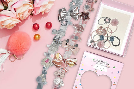 Baby Girl'S Hair Clips Cute Hair Bows Baby Elastic Hair Ties Hair Accessories Ponytail Holder Hairpins Set for Baby Girls Teens Toddlers, Assorted Styles, 36 Pieces Pack (Pink)